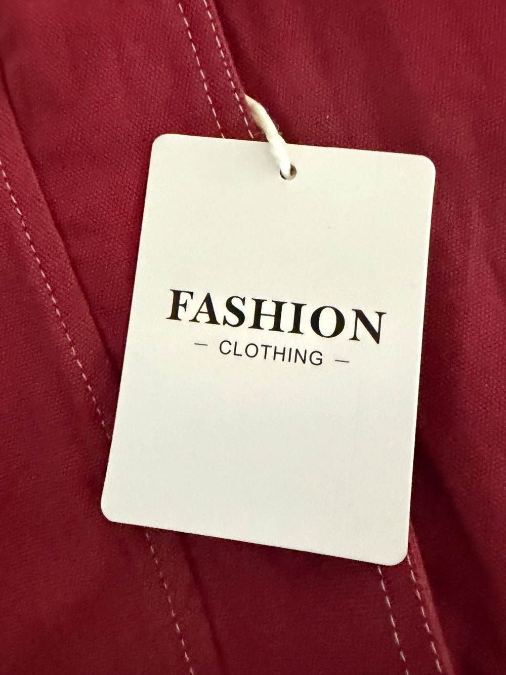 NWT Cropped Barn Jacket With Gingham Plaid Trim. Burgundy/Maroon. Size Small - Picture 10 of 12